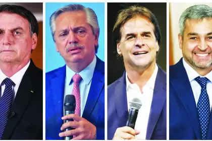 Jair Bolsonaro, Alberto Fernández, Luis Lacalle Pou y Mario Abdo Benítez