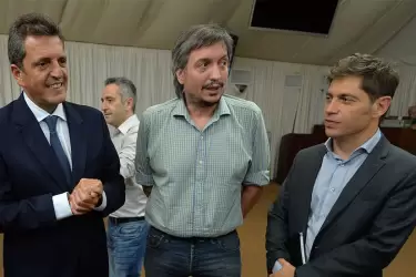 Sergio Massa, Máximo Kirchner y Axel Kicillof.