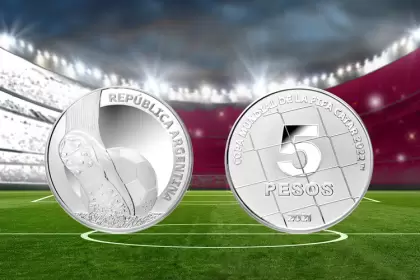 El BCRA lanzó una moneda de plata conmemorativa de la Copa Mundial de Fútbol Catar 2022