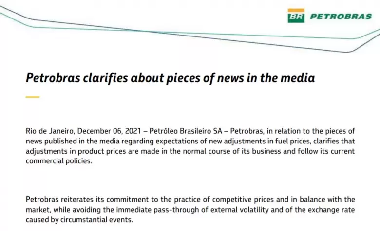 Petrobras reiteró “su compromiso con la práctica de precios competitivos y en equilibrio con el mercado"