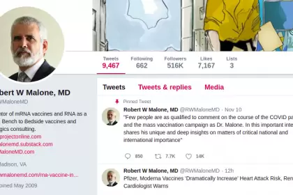 Twitter suspendió la cuenta del inventor de la tecnología ARNm: afirmó que las vacunas aumentan "drásticamente" el riesgo de ataque cardíaco