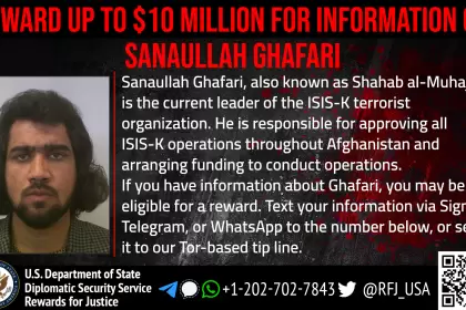 EE.UU. ofrece hasta US$ 10 millones por saber el paradero de Sanaullah Ghafari