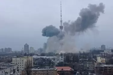 Ataque a torre de televisión en Kiev