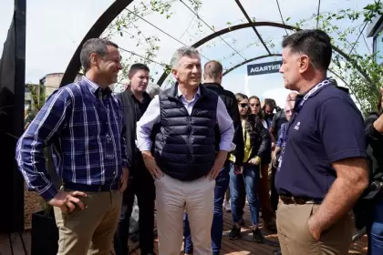 Mauricio Macri durante su paso por Expogro 2022.