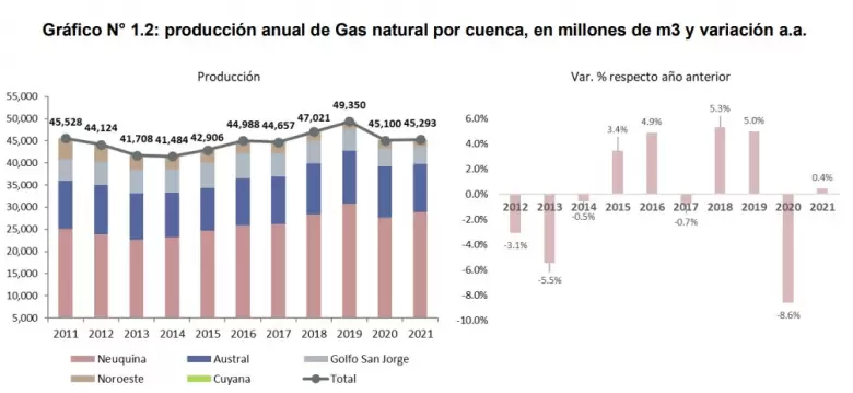 Informe anual de hidrocarburos en Argentina (GAS)