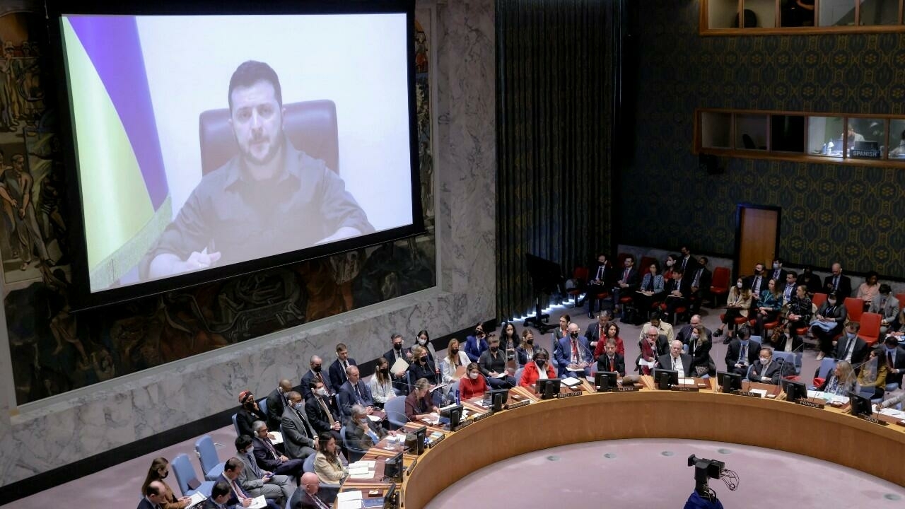 Volodimir Zelenski pide excluir a Rusia del Consejo de Seguridad de la ONU por los &quot;peores crímenes de guerra&quot;