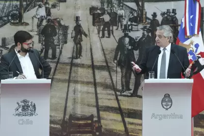 Alberto Fernández y Gabriel Boric dieron una declaración conjunta tras reunirse esta mañana en Casa Rosada.