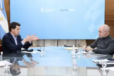 Eduardo "Wado" De Pedro y Hoarcio Rodríguez Larreta en las negociaciones.