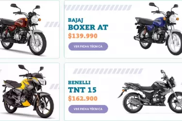 Las modelos de motocicletas disponibles para el programa podrán ser consultadas online en la Tienda BNA.