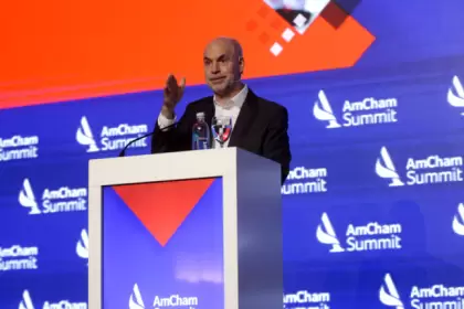 Horacio Rodríguez Larreta expusó en la AmCham Summit 2022.