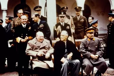 Stalin, Winston Churchill y Franklin D. Roosevelt, en la Conferencia de Yalta de 1945