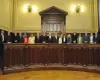 Los jueces de la Corte Suprema y los integrantes del Consejo de la Magistratura que participaron de la jura de Doñate y Reyes.
