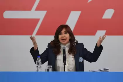 La vicepresidenta Cristina Fernández de Kirchner participa de un plenario de la CTA en Avellaneda.