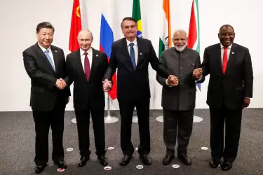 Mandatarios de los países que componen el bloque de los BRICS.