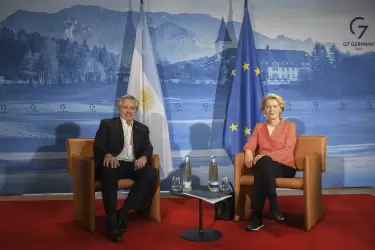 G7: Alberto Fernández mantuvo un encuentro con Ursula von der Leyen