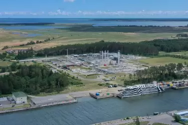 La estación receptora del gasoducto de gas natural Nord Stream 1 cerca de Lubmin, Alemania, se cerró por mantenimiento el 11 de julio.