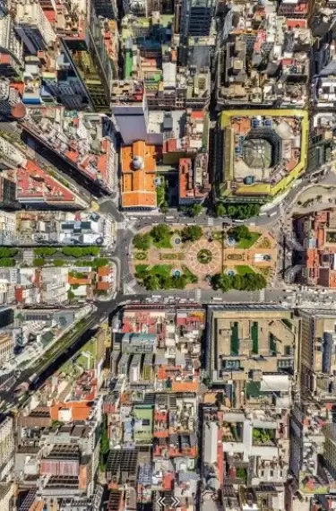Vista aérea de la Plaza de Mayo
