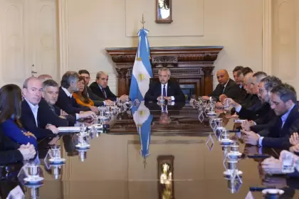 Alberto Fernández encabezó hoy una reunión de gabinete en la Casa Rosada.