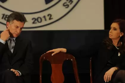 Macri y Cristina, en la Bolsa de Comercio, una década atrás