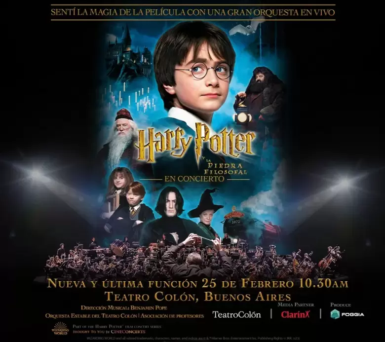 El Teatro Colón, uno de los más prestigiosos en todo el mundo, abre sus puertas para realizar una proyección de la primera película, Harry Potter y la Piedra Filosofal, con música en vivo de su orquesta estable 