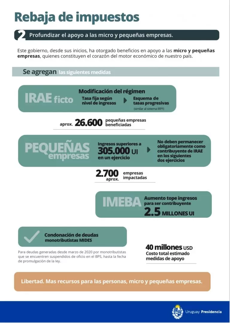 Lacalle Pou anunció que 63.000 uruguayos dejarán de pagar IRPF y 20.000, el IASS