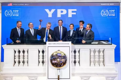 Ejecutivos de YPF, semanas atrs, en el YPF Day en el NYSE