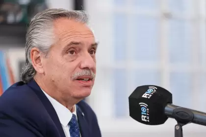 El presidente Alberto Fernández durante una entrevista esta mañana.
