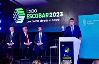 El ministro de Economía Sergio Massa este jueves en la Expo Escobar.