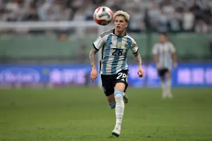 Alejandro Garnacho debutó con la camiseta de la Selección Argentina