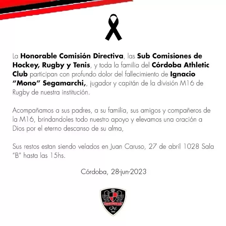 El comunicado de Córdoba Athletic Club