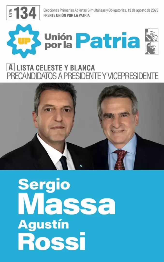 Elecciones 2023: el oficialismo dio a conocer cómo será la boleta de la  fórmula Massa-Rossi - El Economista