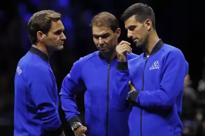 Federer, Nadal y Djokovic, el famoso "Big Three" que dominó el tenis masculino en los últimos 20 años.