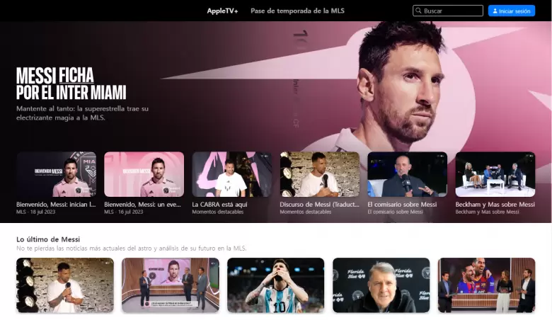 Messi es una de las imágenes principales de Apple TV+ y el MLS Season Pass