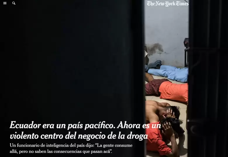 NYT: "Ecuador era un pas pacfico. Ahora es un violento centro del negocio de la droga"