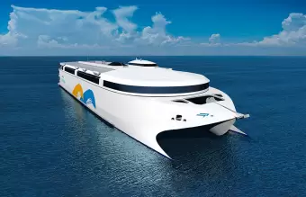 Así será el nuevo ferry eléctrico de Buquebus.