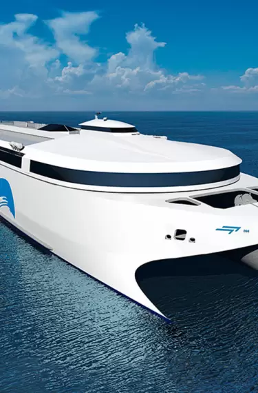 Así será el nuevo ferry eléctrico de Buquebus.
