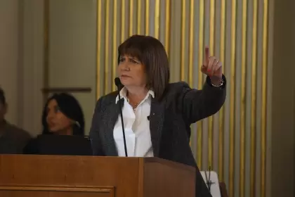 La candidata presidencial de Juntos por el Cambio, Patricia Bullrich, expuso en el evento del Grupo Libertad y Democracia.