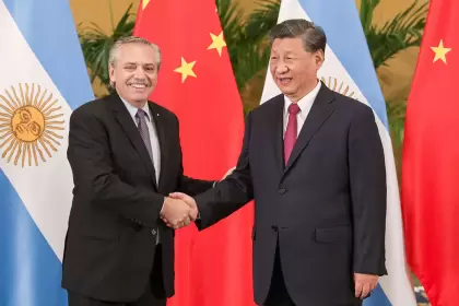 Alberto Fernández junto al líder de China, Xi Jinping.