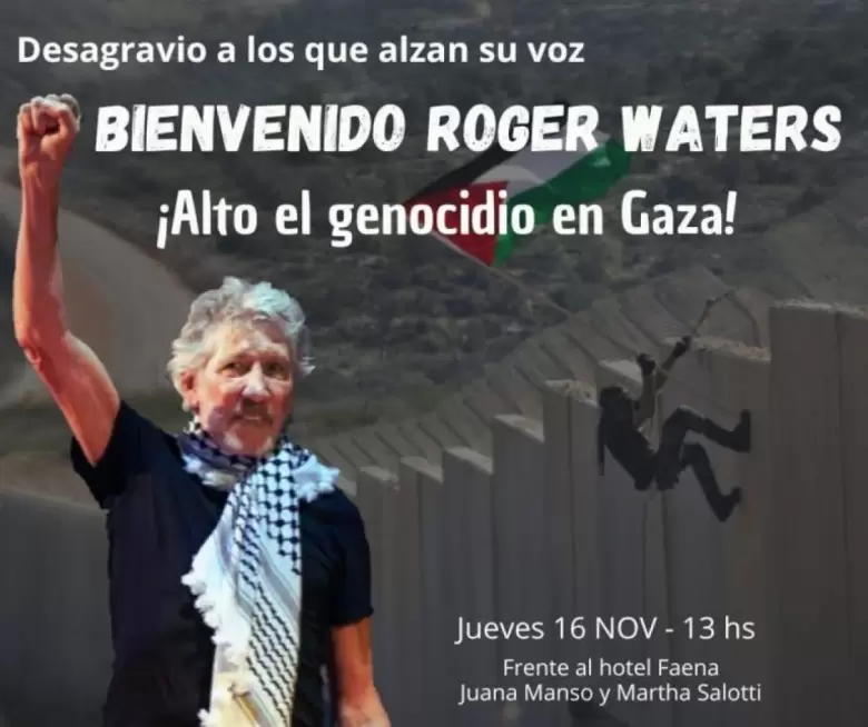 El afiche de la convocatoria de Fernando Esteche a favor de Roger Waters
