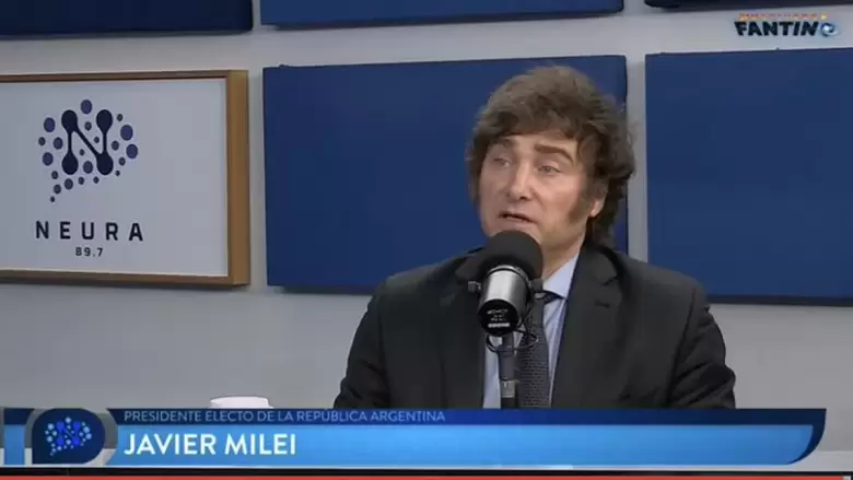 El presidente electo, Javier Milei, en Neura.