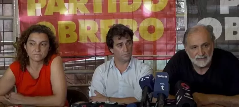 Vanina Biasi, Gabriel Solano y Eduardo Belliboni en conferencia de prensa.