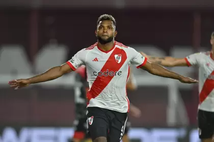 El delantero colombiano Miguel Borja es el goleador de River en la presente LPF con seis tantos