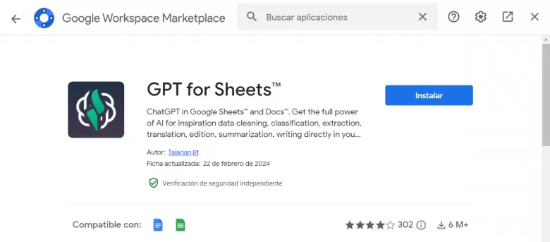 Instalar ChatGPT en Google Docs