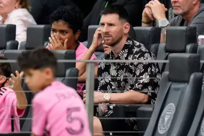 Messi vio a sus compaeros desde uno de los palcos del estadio del Inter Miami