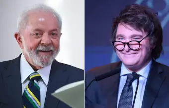 El mandatario brasileo, Luiz Incio Lula da Silva; y el argentino, Javier Milei.