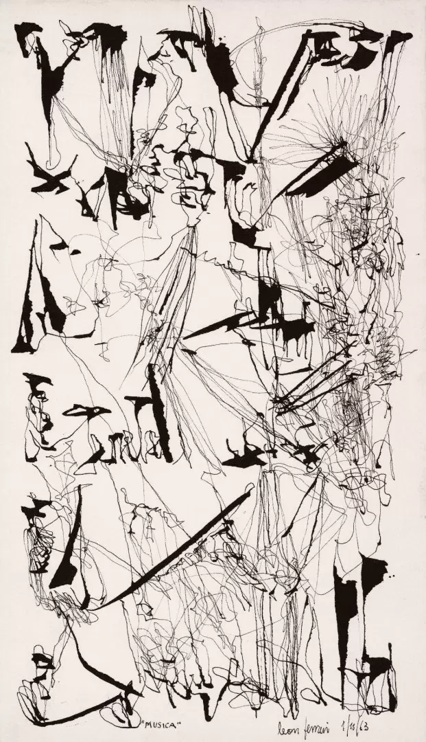 Msica, 1963. Tinta sobre papel, 29,6 x 17,1 cm