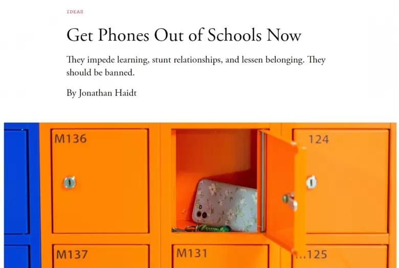 "Saquen los teléfonos de los colegios YA", dice Jonathan Haidt, autor de "La Generación Ansiosa"