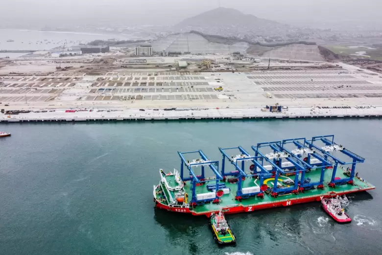 Las obras en el puerto de Chanchay, al norte de Lima, ya están avanzadas en un más de un 80%.