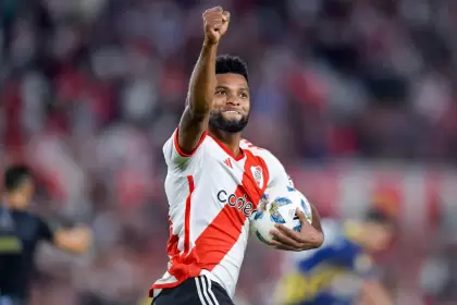 El delantero colombiano Miguel Borja lleva 26 goles en 31 partidos en este 2024 entre River y la Seleccin de Colombia