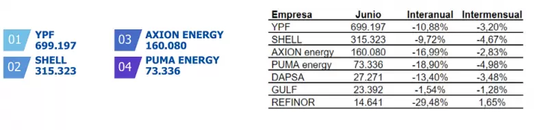 Todas las compaas registraron una cada en sus ventas si se compara junio del 2024 con el mismo mes del ao anterior.